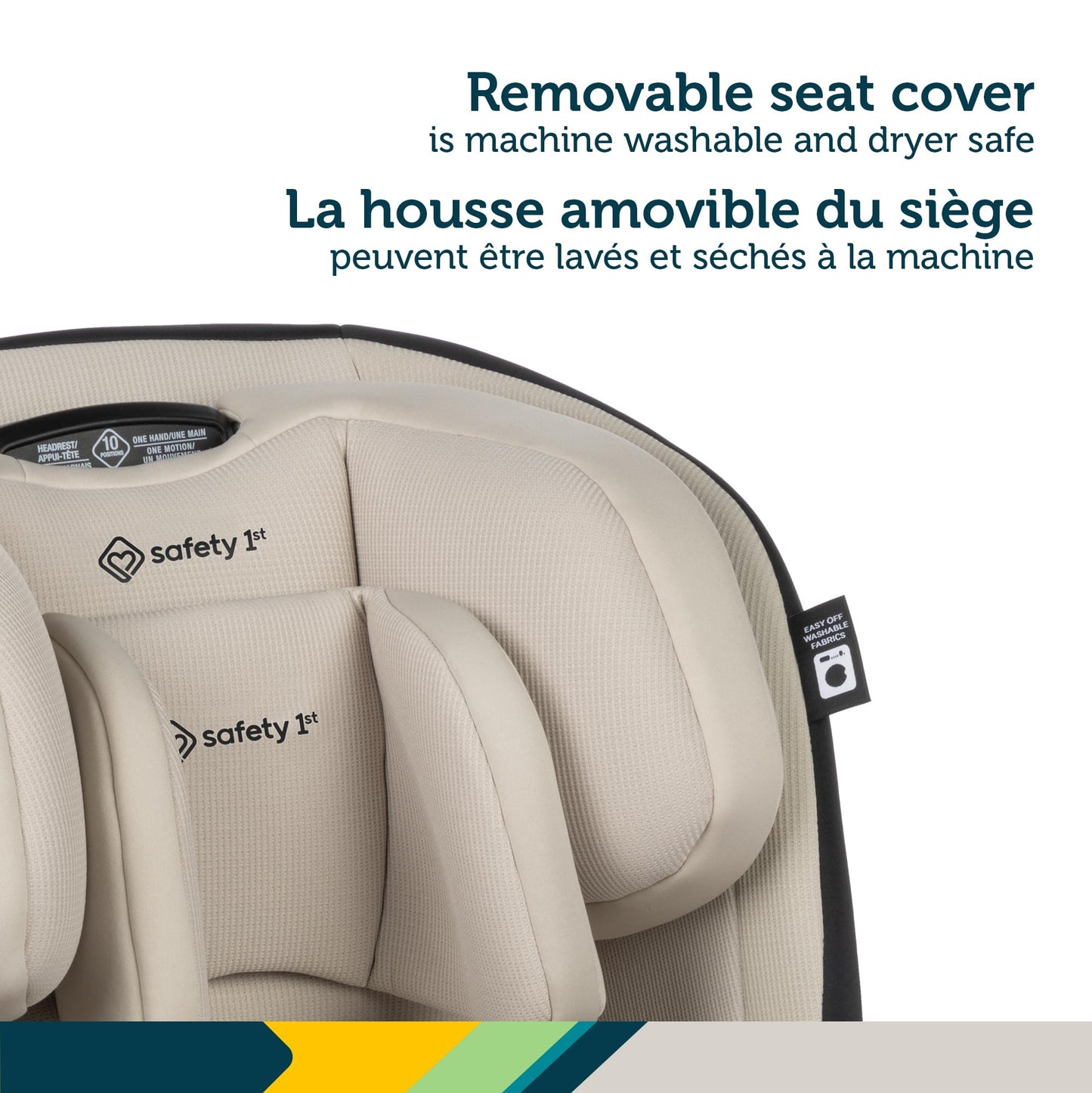 Safety 1st EverSlim 4-in-1 Convertible All-in-One Car Seat, infant to toddler, rear and forward facing, booster mode, backless booster, Fits 3 across, Washable seat, Birth to 10 years, Dunes Edge 🍁 All In One Marketplace Canada