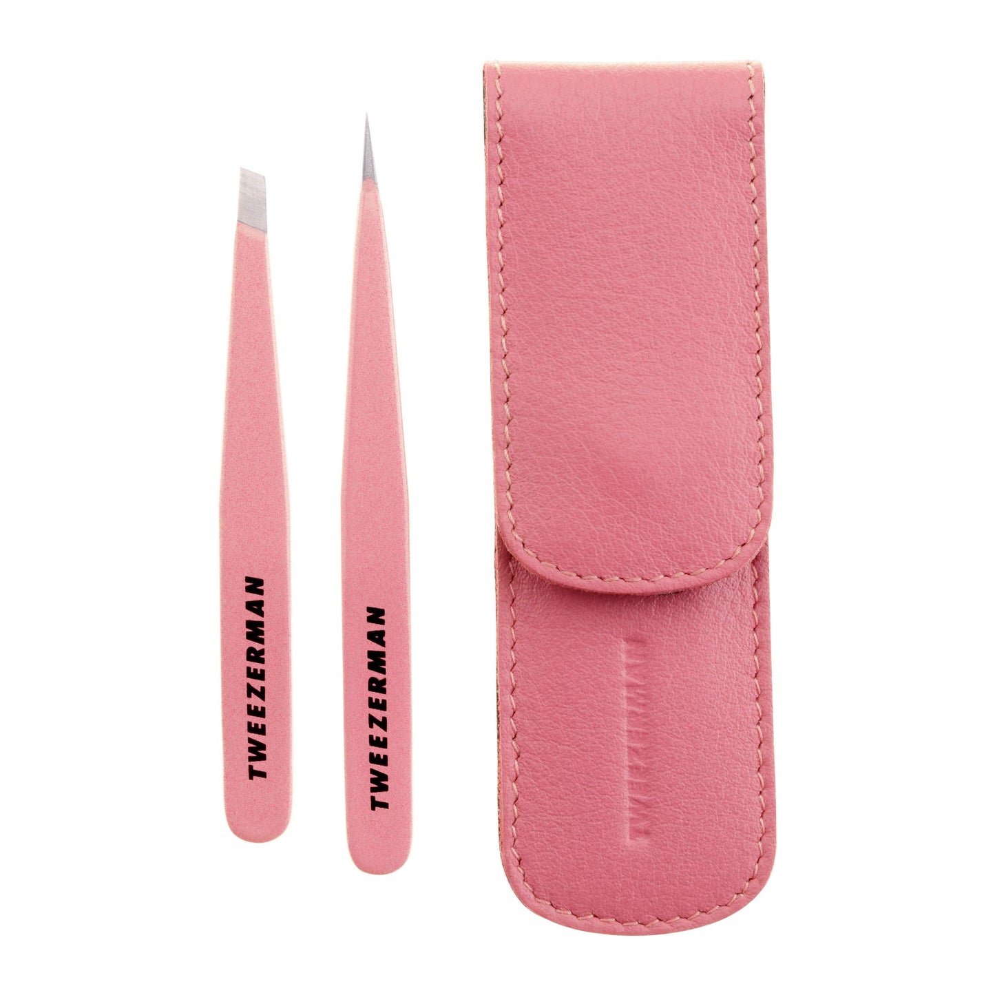 Tweezerman Exclusive Tea Rose Petite Tweeze Set - Tweezers for Eyebrows, Travel Tweezers for Eyebrows, Facial Hair, Ingrown Hair Tweezerman