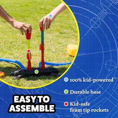 The Original Stomp Rocket Dueling Rockets Launcher, 4 Rockets and Toy Rocket Launcher - Outdoor Rocket STEM Gift for Boys and Girls Ages 6 Years and Up - Great for Outdoor Play Stomp Rocket