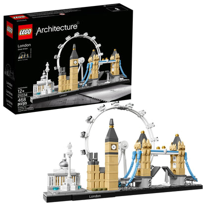 LEGO Architecture London Skyline 21034 Collectible Model Building Kit with London Eye, Big Ben, and Tower Bridge, Office Home Décor, Skyline Collection LEGO