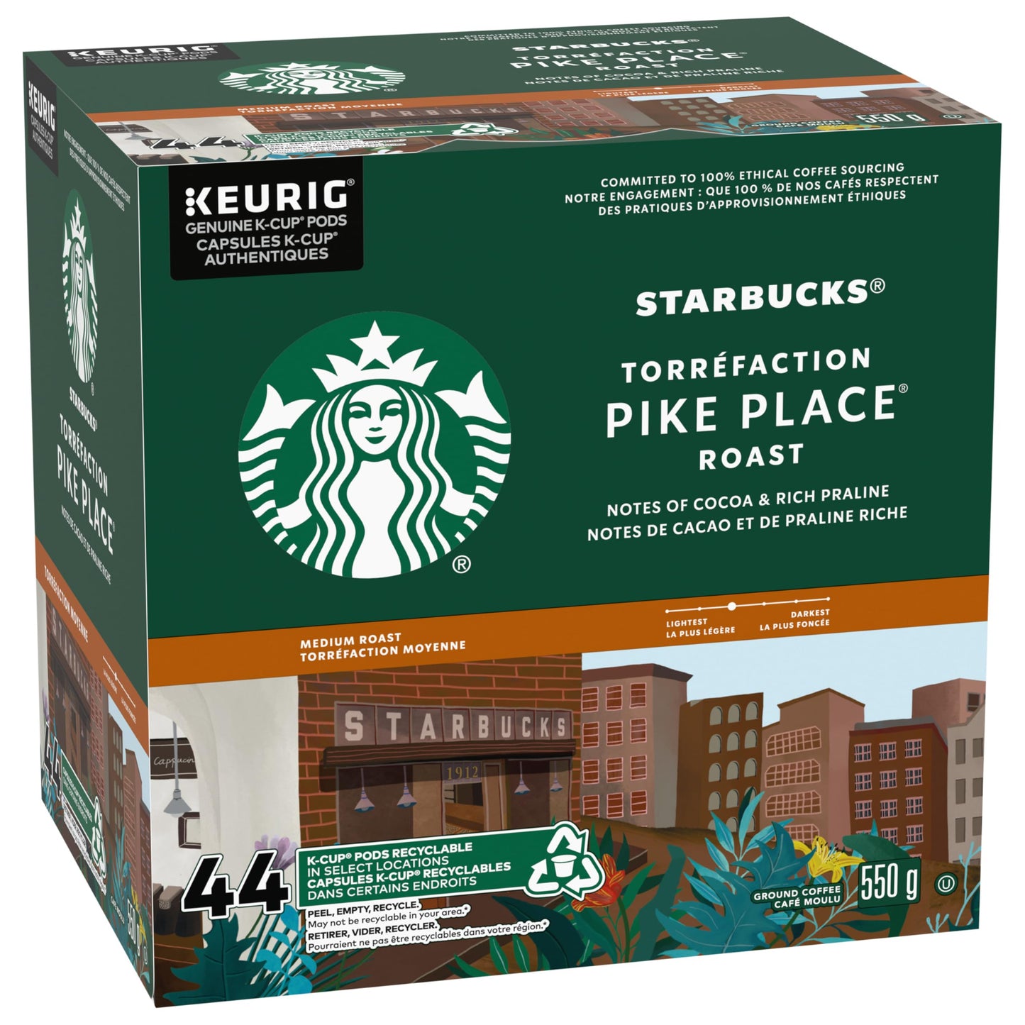Starbucks Pike Place Medium Roast K-Cup Coffee Pods, 44 Count