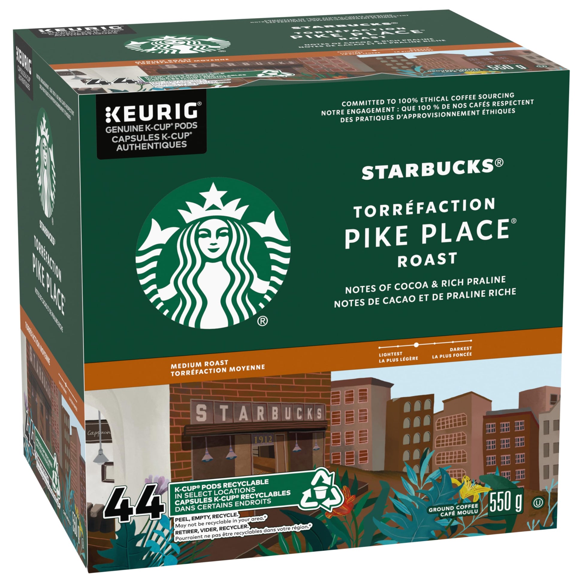 Starbucks Pike Place Medium Roast K-Cup Coffee Pods, 44 Count