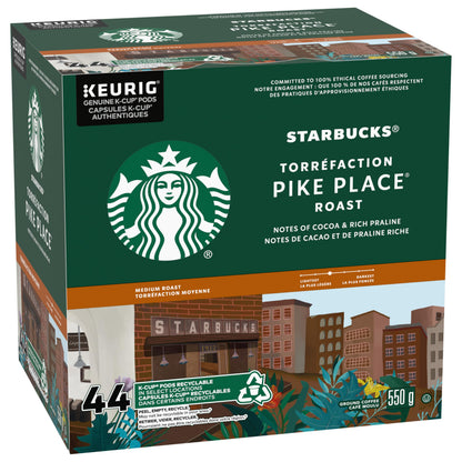 Starbucks Pike Place Medium Roast K-Cup Coffee Pods, 44 Count