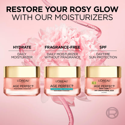 L’Oréal Paris Age Perfect Rosy Tone SPF 30 Moisturizer, with Imperial Peony Extract, For Mature Skin, Skincare, 50 ml L'Oreal Paris