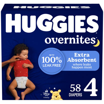 Huggies Overnites Size 4 Overnight Diapers (22-37 lbs), 58 Ct