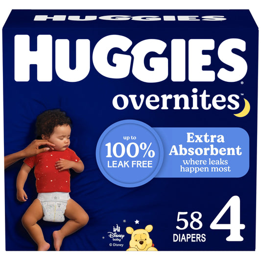 Huggies Overnites Size 4 Overnight Diapers (22-37 lbs), 58 Ct