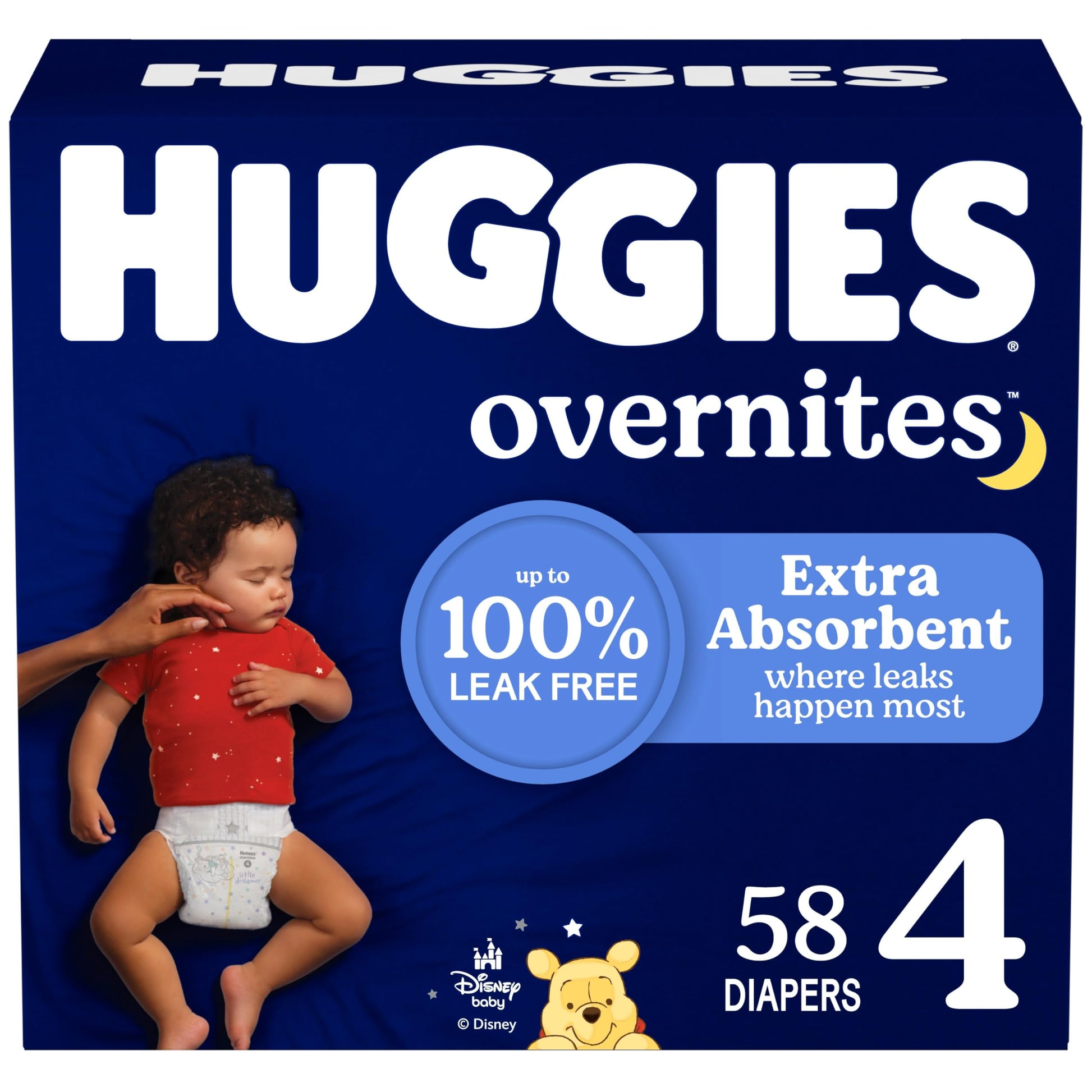Huggies Overnites Size 4 Overnight Diapers (22-37 lbs), 58 Ct