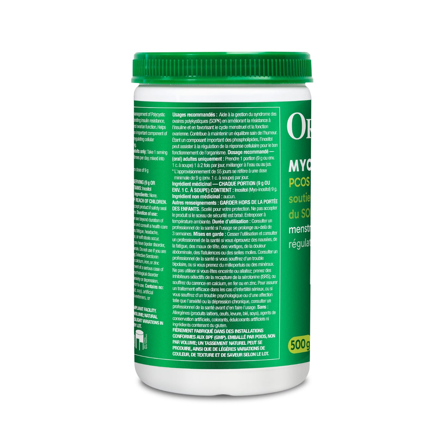 Organika Canadian-Made Inositol (Myo-Inositol)- Cellular Response, Mood Balance, Insulin Support- 500g Organika