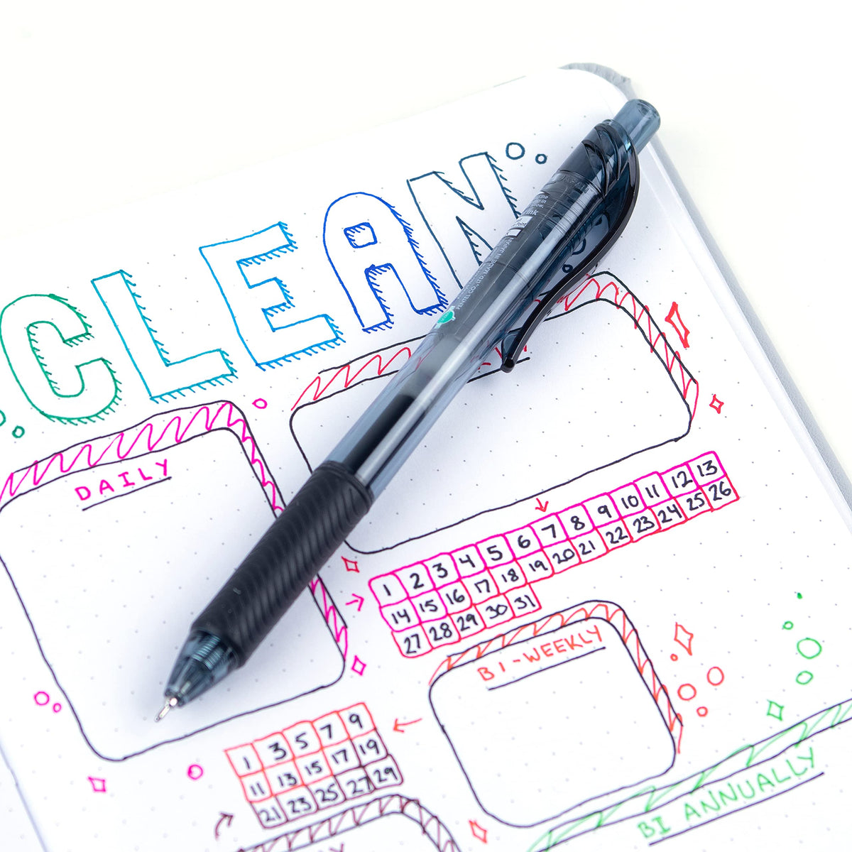 Pentel EnerGel X Retractable Gel Pen, 0.5mm Needle Tip, Black Ink, 12PK