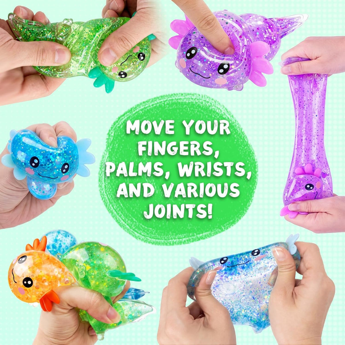4PCS Axolotls Squishy Fidget Stress Ball,Cute Squishies Axolotls Toy,Fidget Toys for Kids Youth Adult, Gift for Party Birthday Christmas 🍁 All In One Marketplace Canada