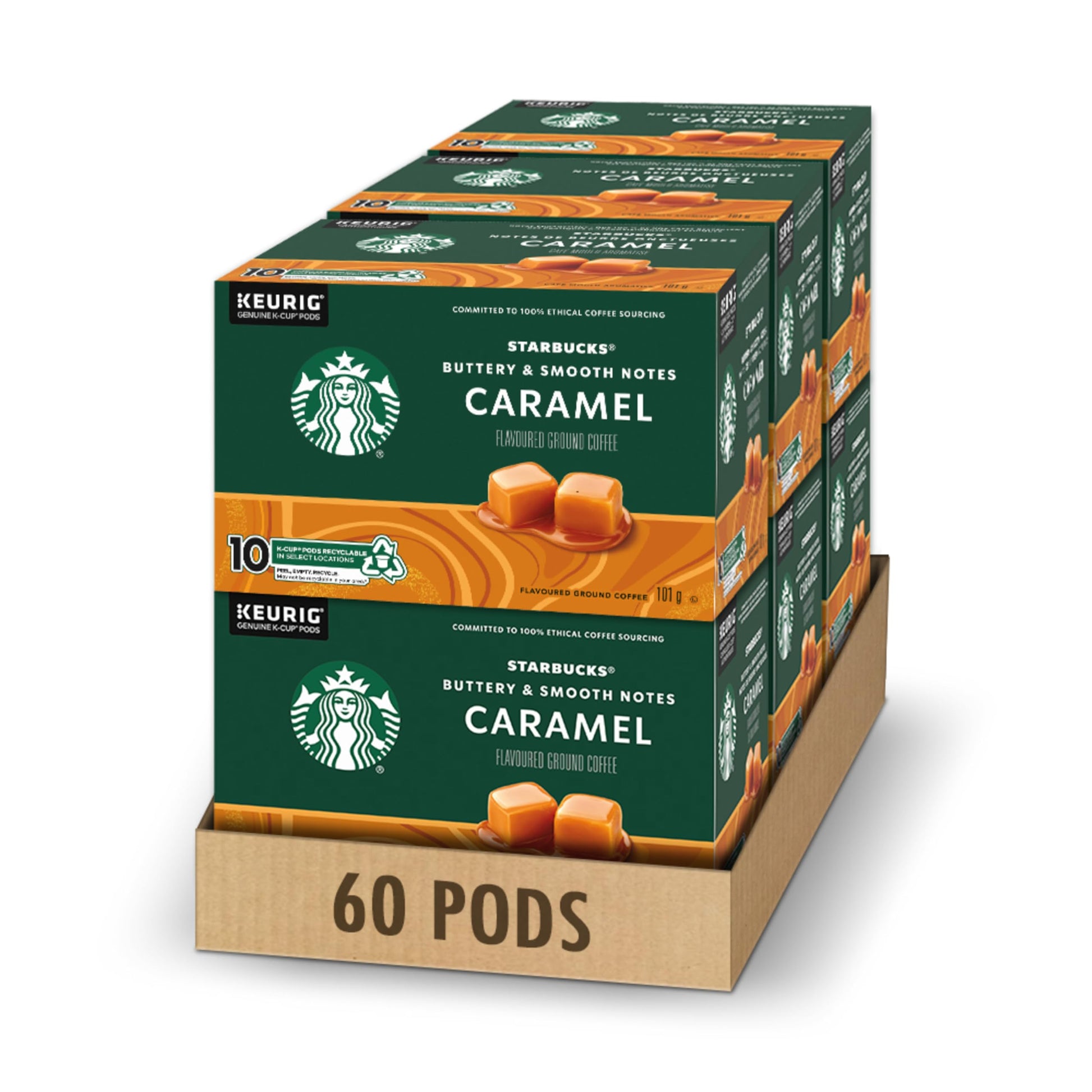 Starbucks Caramel K-Cups Single Serve Coffee Pods - 60 Count for Keurig Brewers