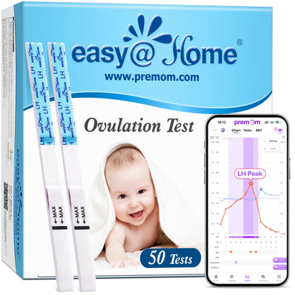 Easy@Home Ovulation Test Strips: 50 Counts LH Test for Women - at Home Surge Detection | Bulk Fertility Predictor Kits (Blue) - Available at All In One Marketplace Canada