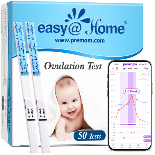 Easy@Home Ovulation Test Strips: 50 Counts LH Test for Women - at Home Surge Detection | Bulk Fertility Predictor Kits (Blue) - Available at All In One Marketplace Canada