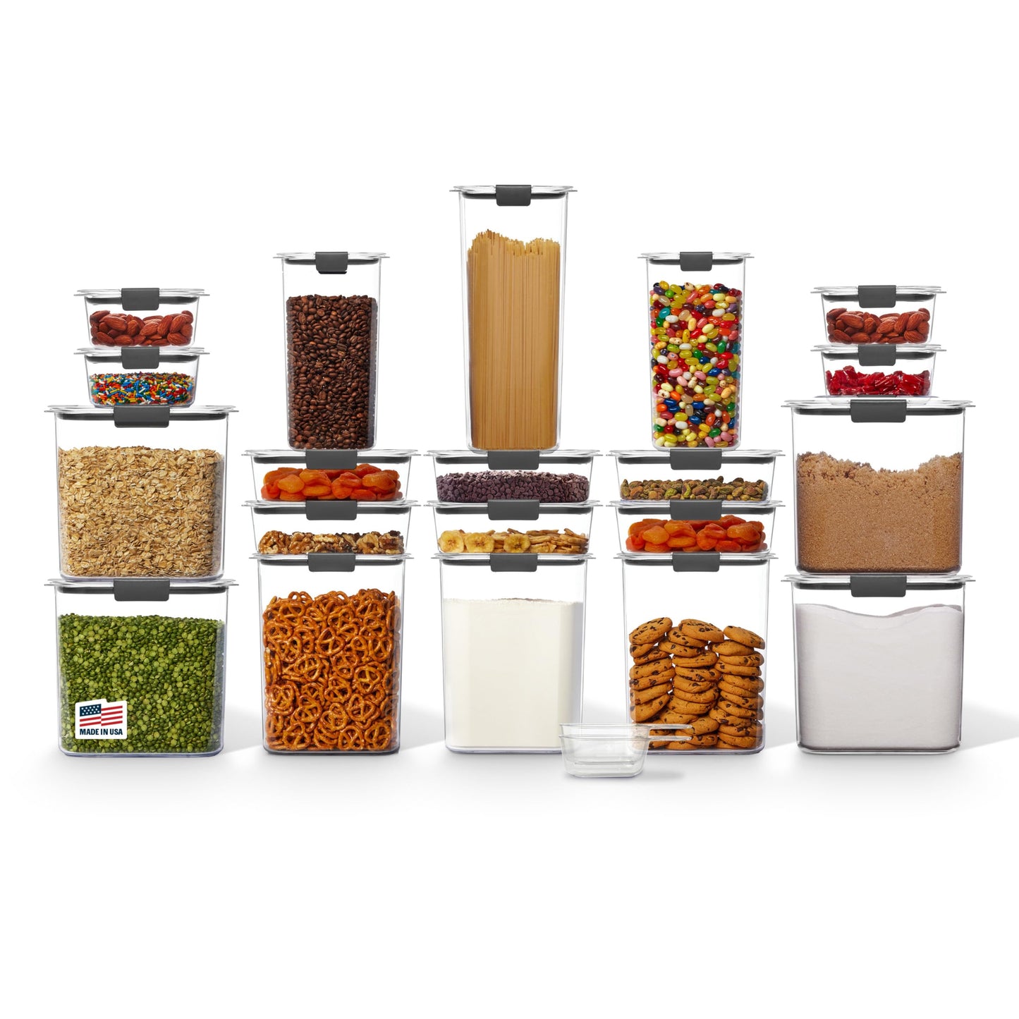Rubbermaid Brilliance Pantry Containers, Airtight Food Storage Containers with Lids, BPA-Free, Set of 20 with 2 Scoops (42 Pieces Total) - Perfect for Kitchen and Pantry Organization 🍁 All In One Marketplace Canada