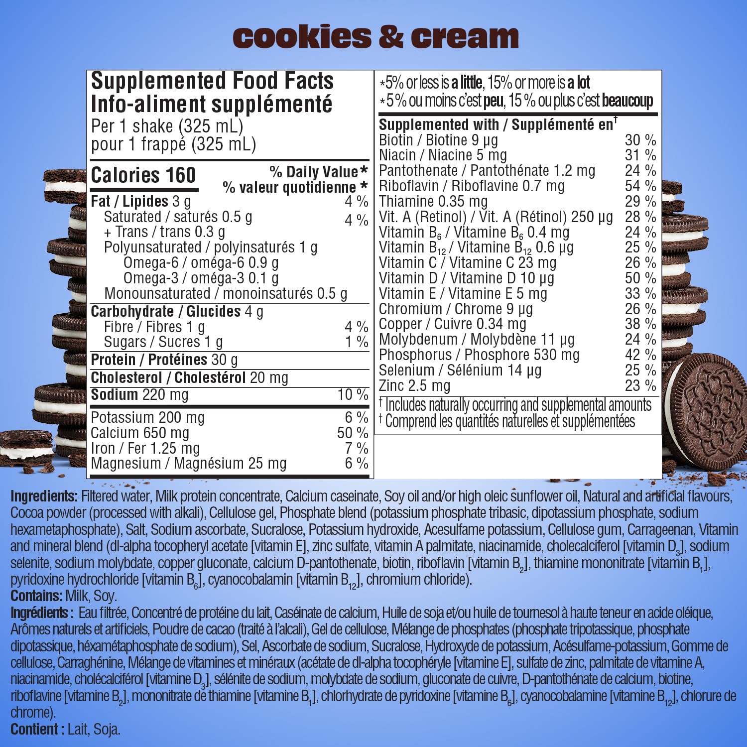 Premier Protein Shake, Cookies & Cream, 30g Protein, 1g Sugar, 11 fl oz Pack of 10