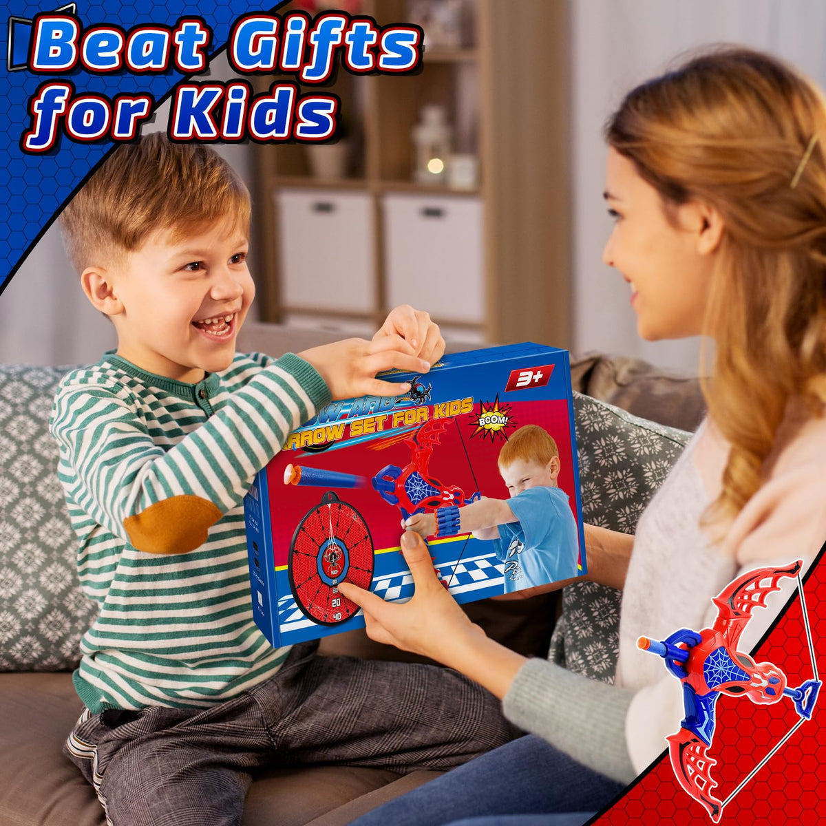 Bow and Arrow for 3-5 Year Old Boys, vicia Kids Outdoor & Indoor Toys for Boys 4-6 Archery Target Set with 20 Foam Suction Cup Boy Gift Age 3 4 5 6 7 8 Kid Games Christmas Birthday Gifts 🍁 All In One Marketplace Canada