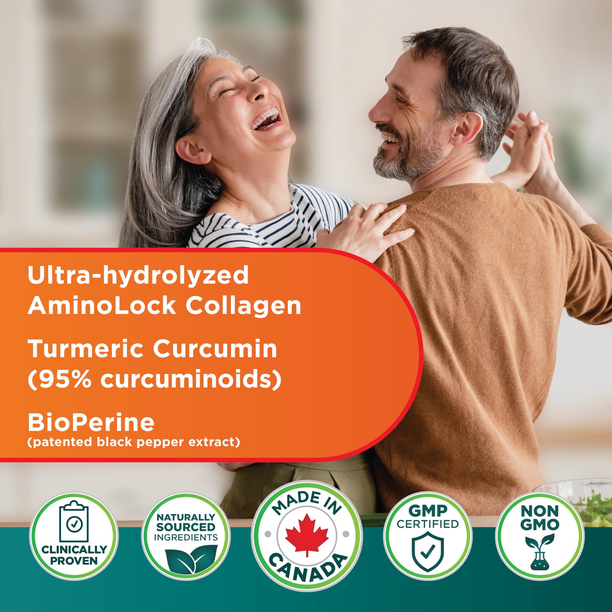 Genacol Anti-Inflammatory (60-Day Supply) – Turmeric Curcumin Supplement with Black Pepper (BioPerine) and Collagen Peptides, Relieves Inflammation, Osteoarthritis Pain Relief, 180 Capsules - Available at All In One Marketplace Canada
