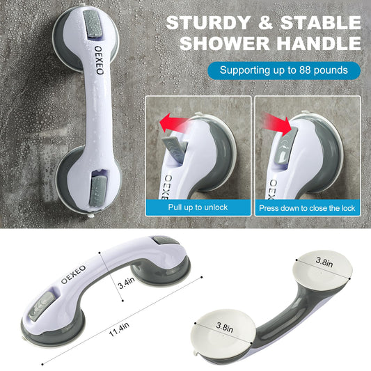 OEXEO 2PCS Grab Bars for Bathroom - Shower Handle - Grab Bars for Bathtubs and Showers - Safety Hand Rail Support for Tub, Handicap, Elderly, Injury, Kid, Senior Assist Bath Handle, Non Skid - Available at All In One Marketplace Canada