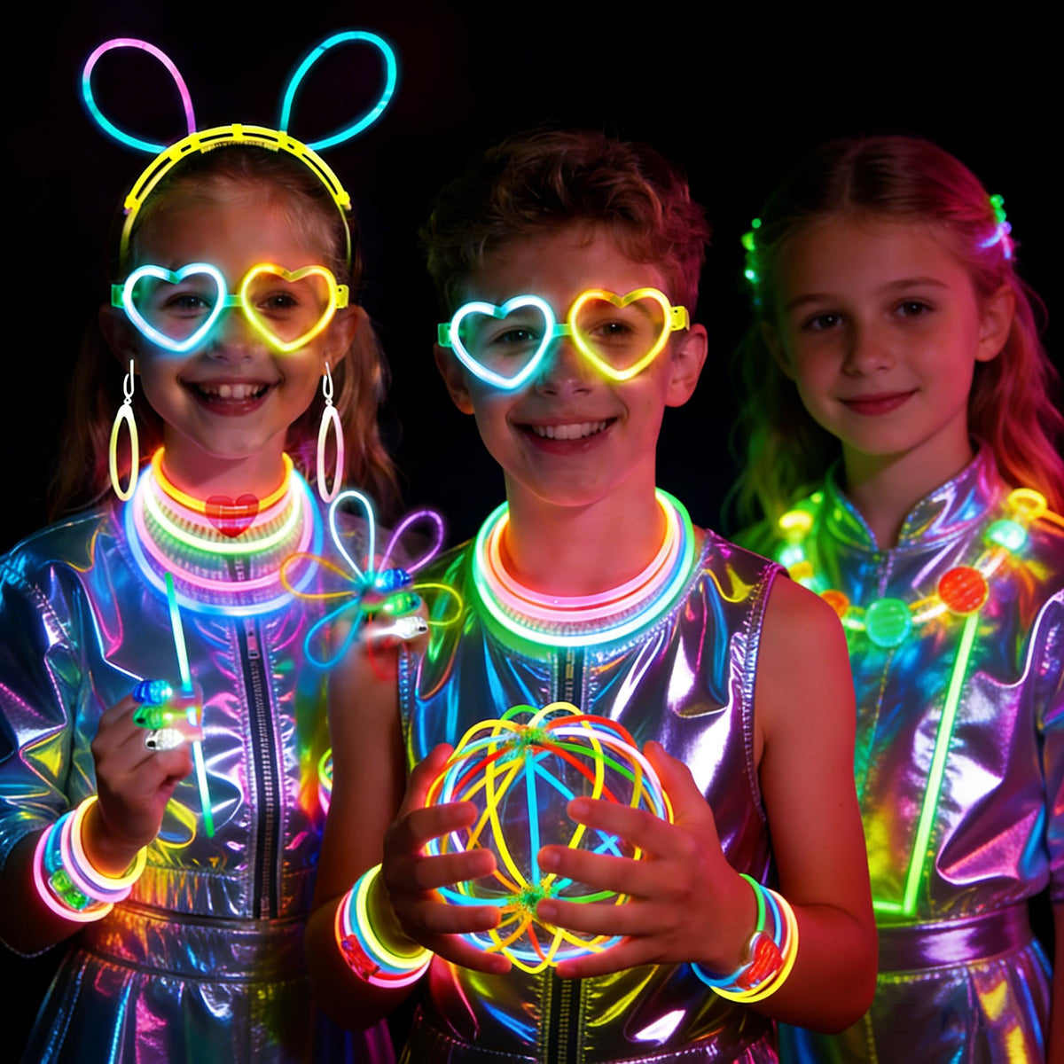394Pcs Glow Sticks Bulk Party Pack, Halloween Christmas Glow in The Dark Party Favors Kids/Adults - 150 8” Glowsticks Bracelets with Accessories Set, Light Up Rings Finger Lights for Neon Party Decor 🍁 All In One Marketplace Canada