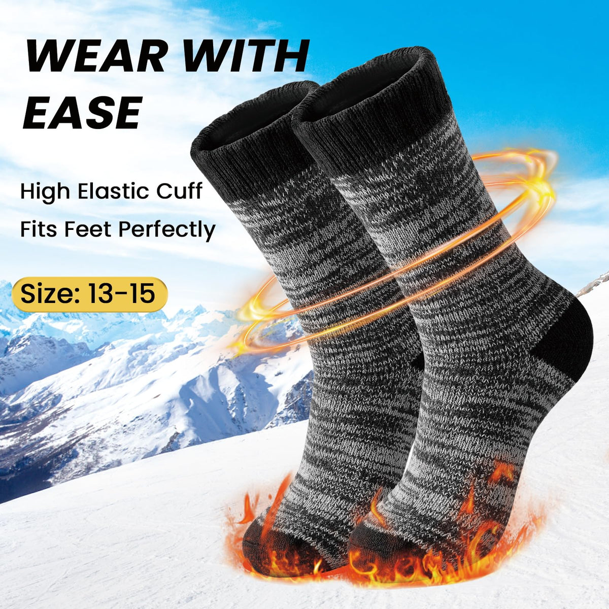 YUVFEHY 5 Pairs Merino Wool Socks for Men Extra Thick for Winter Hiking 🍁 All In One Marketplace Canada
