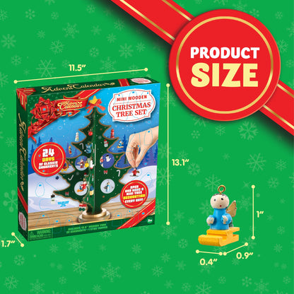 JOYIN Christmas 24 Days Countdown Advent Calendar with a Tabletop Wooden Christmas Tree and 28 Ornaments Snowman Santa Decorations for Boys, Girls and Kids Party Favors, Classroom Prizes, Xmas Gift 🍁 All In One Marketplace Canada