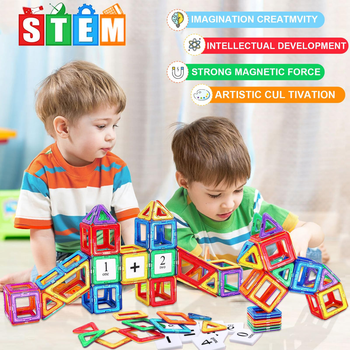 Tolnetr Magnetic Tiles Toddler Toys - Toy for 3 4 5 Year Old Boys Girls 🍁 All In One Marketplace Canada
