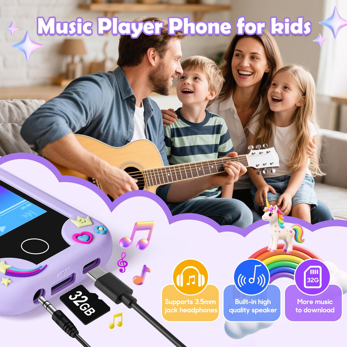 Jusvenmt Upgrade Kids Phone Toy for 3 4 5 6 7 8 Year Old, Christmas & Birthday Gift for Girls Ages 3-10, Touchscreen Toddler Smartphone with 44 Games, Dual Camera, MP3 Player, 32GB Card, Bag Purple 🍁 All In One Marketplace Canada
