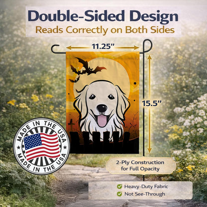 Drapeau de jardin Caroline's Treasures BB1763GF Golden Retriever d'Halloween, petite taille, multicolore