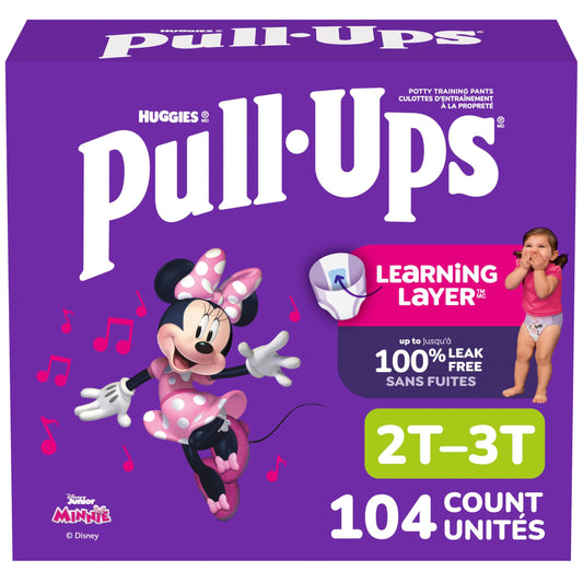 Pull-Ups Girls Potty Training Underwear, Easy Open Toddler Pants 2T-3T (16-34 lbs), Learning Designs for Toddlers, 104 count