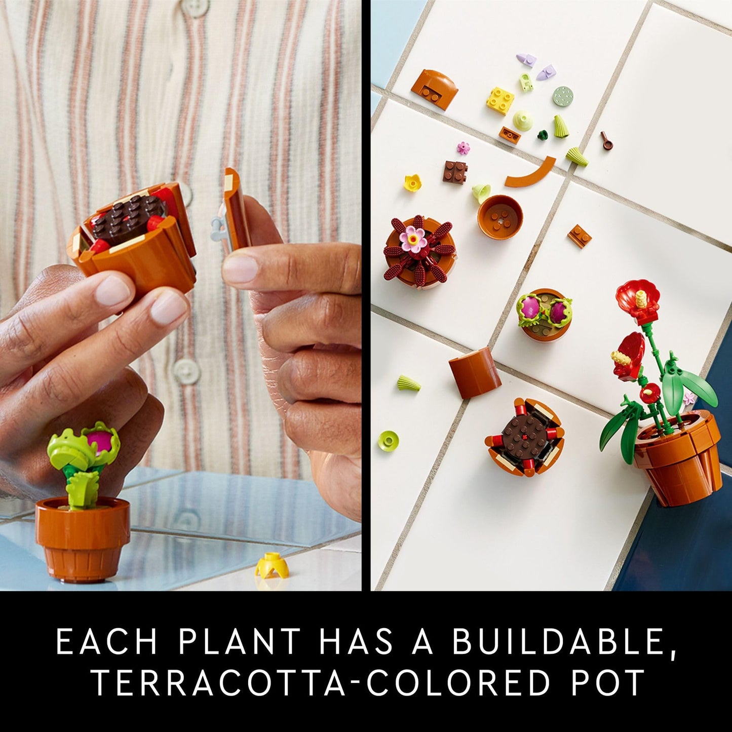 LEGO Botanicals Tiny Plants - Artificial, Fake Indoor Plant Building Set for Home, Kitchen, Desk Decoration, Adults Ages 18+ - Gift for Graduation - 10329 LEGO