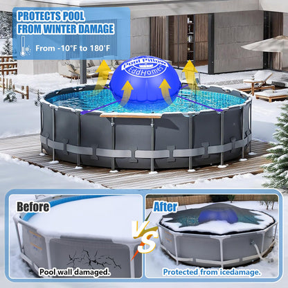5x5ft Pool Pillow for Above Ground Pools, 0.5mm Extra Thick & Strong Cold-Resistant Pool Pillows Round for Closing Winter, Poo l Pill ow for Winterizing to Last All Season 🍁 All In One Marketplace Canada