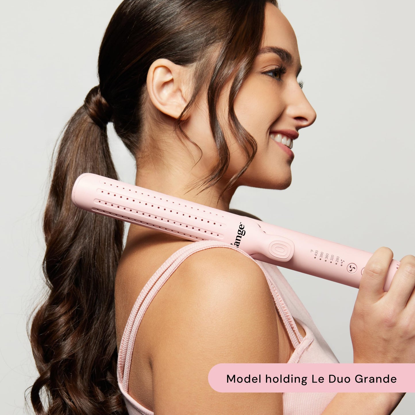 L'ANGE HAIR Le Duo Grande 360° Airflow Styler | 2-in-1 Curling Wand & Titanium Flat Iron Hair Straightener | Professional Hair Curler with Cooling Air Vents to Lock in Style | Adjustable Temp - Available at All In One Marketplace Canada