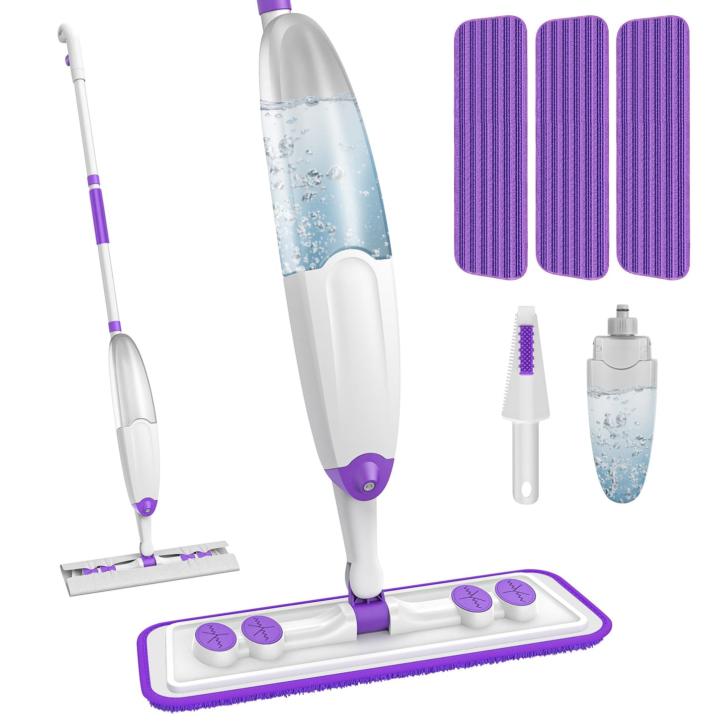 Spray Mops for Hardwood Floor Cleaning, Microfiber Flat Floor Mop with Washable Reusable Pads, Dust Wood Laminate Tile Wet Dry Mopping Head Fit for Disposable Dry Wet Sweeping Refills Cloths - Available at All In One Marketplace Canada