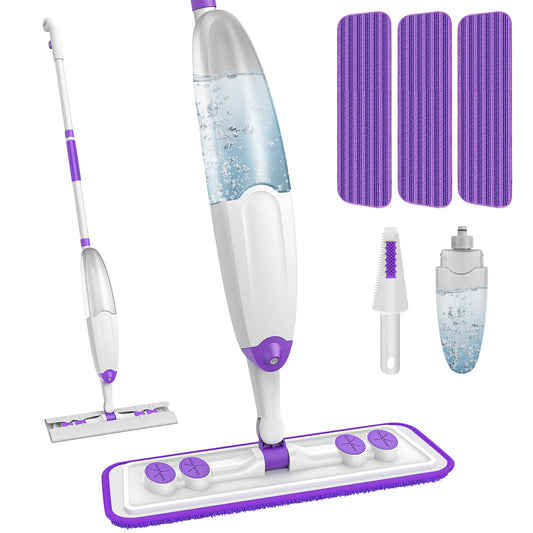 Spray Mops for Hardwood Floor Cleaning, Microfiber Flat Floor Mop with Washable Reusable Pads, Dust Wood Laminate Tile Wet Dry Mopping Head Fit for Disposable Dry Wet Sweeping Refills Cloths - Available at All In One Marketplace Canada