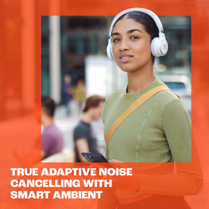 JBL Live 670NC - Wireless On-Ear Headphones with Adaptive Noise Cancelling with Smart Ambient, Up to 65H Battery Life with Speed Charge, Lightweight, Comfortable and Foldable Design (Black)