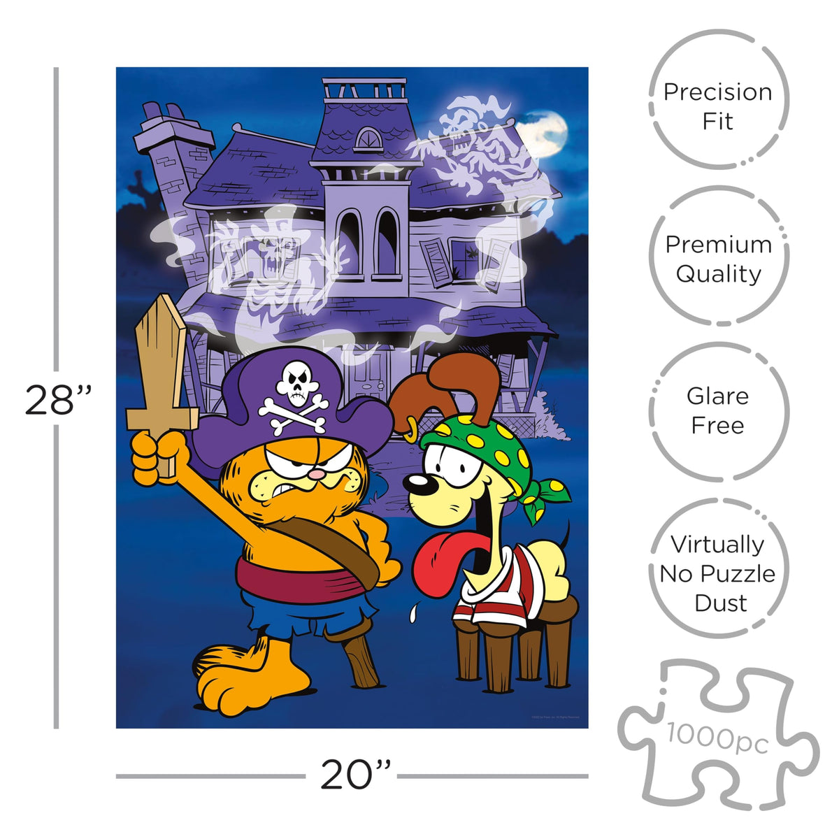 Puzzle Halloween Garfield Aquarius (Puzzle de 1000 pièces) - Anti-reflets - Assemblage précis - Pratiquement aucune poussière de puzzle - Objets de collection Garfield sous licence officielle - 50,8 x 71,1 cm