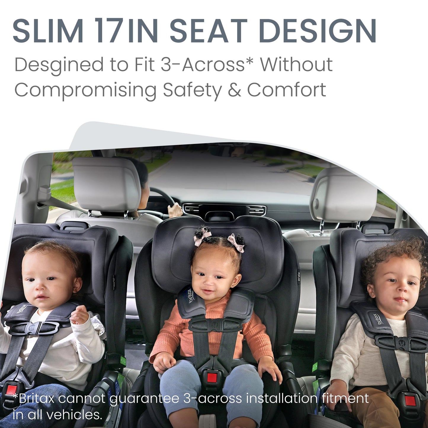 Britax Poplar Convertible Car Seat, Slim 17" Design — Stone Onyx Britax