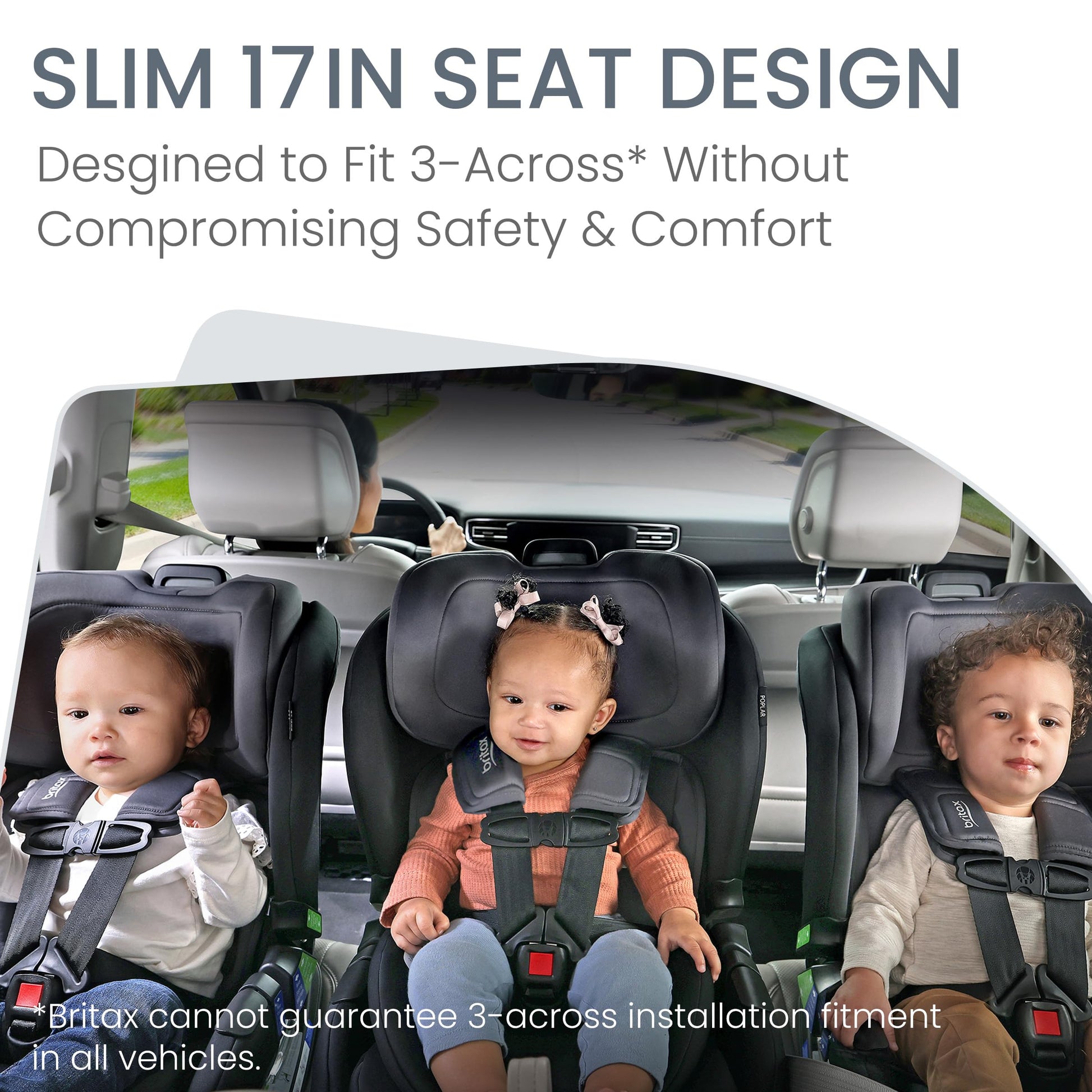 Britax Poplar Convertible Car Seat, Slim 17" Design — Stone Onyx Britax