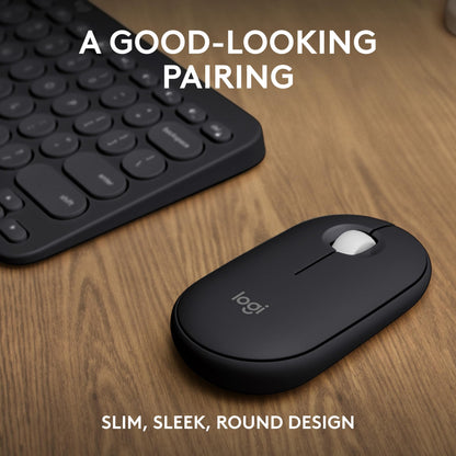 Logitech Pebble 2 Silent Compact Wireless Keyboard and Mouse Combo - Black