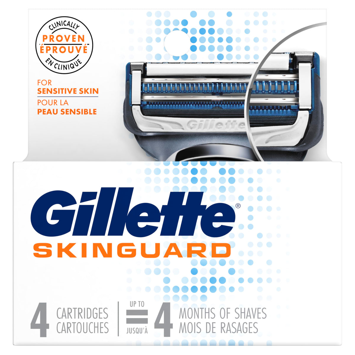 Gillette Skinguard Men's Razor Blade Refill, 4 Blade Refills