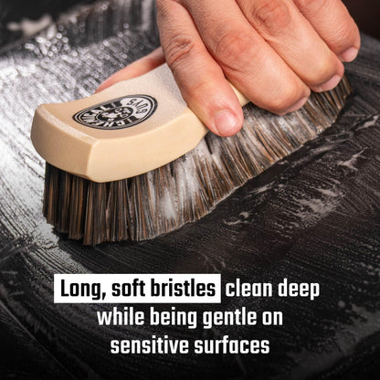Chemical Guys Long Bristle Horse Hair Leather Cleaning Brush for Car Interiors, Furniture, Sneakers, Boots, and More (Works on Natural, Synthetic, Pleather, Faux Leather and More), 1 Pack Chemical Guys