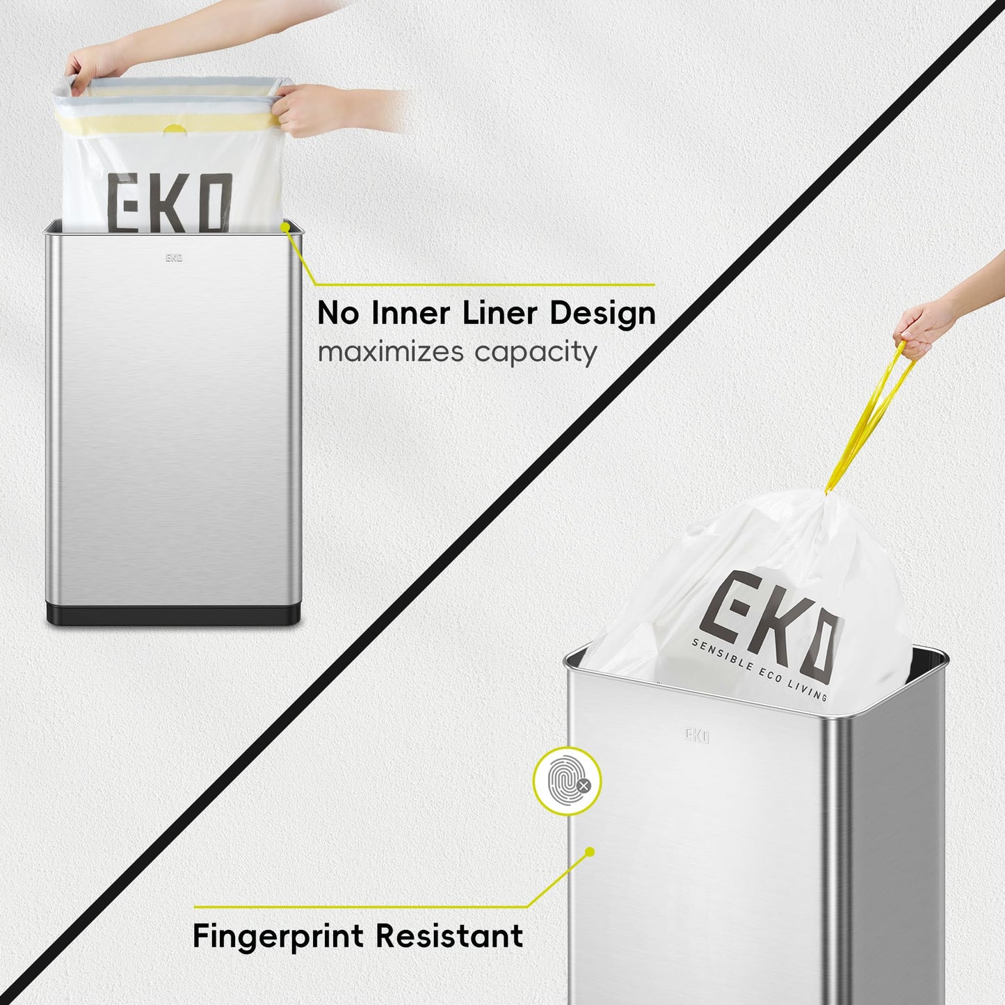 EKO Mirage X 80 Liter / 21.1 Gallons Motion Sensor Trash Can, Automatic Large Kitchen Trash Can Touchless, Stainless Steel 🍁 All In One Marketplace Canada