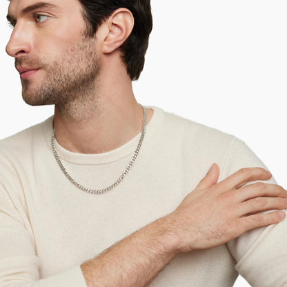 Weddinen Silver Chain for Men 5mm Necklace for Men Stainless Steel Cuban Link Chain for Mens Necklace Valentines Christmas Stocking Stuffers Jewelry Gifts for Boyfriend 20inch 🍁 All In One Marketplace Canada