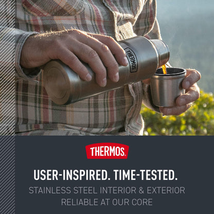THERMOS Stainless King Beverage Bottle, 16oz, Matte Steel Thermos