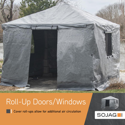 Sojag Winter Cover for Gazebos, Waterproof 8' x 8' Gazebo Accessory with Roll-Up Door, and Vented Panels, All-Season Outdoor Storage 🍁 All In One Marketplace Canada