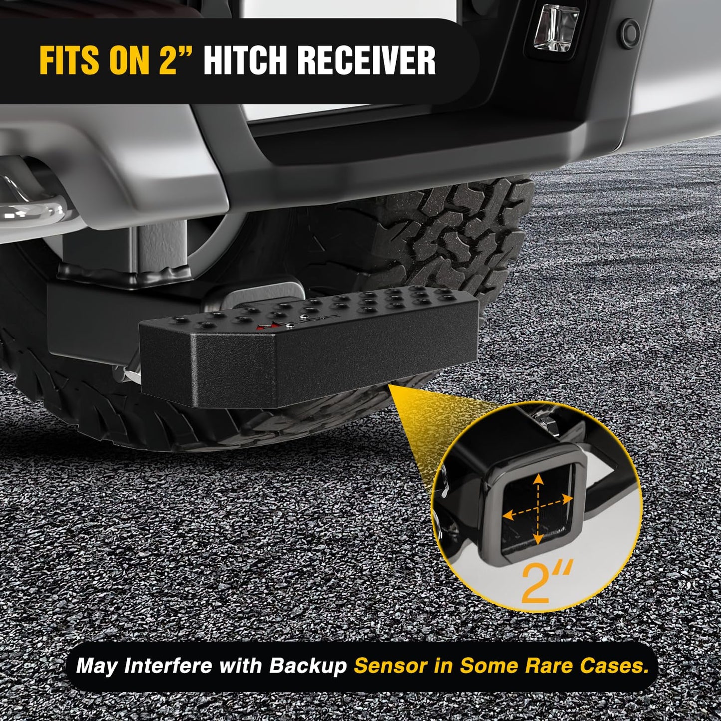 Nilight Hitch Step with 2" Hitch Receiver Rear Bumper Guard Protector 11.9 Inch with 5/8” Hitch Pin Clip Upgraded Textured Black Anti Slip Hitch Step Bar for Pickup Truck Car SUV Nilight
