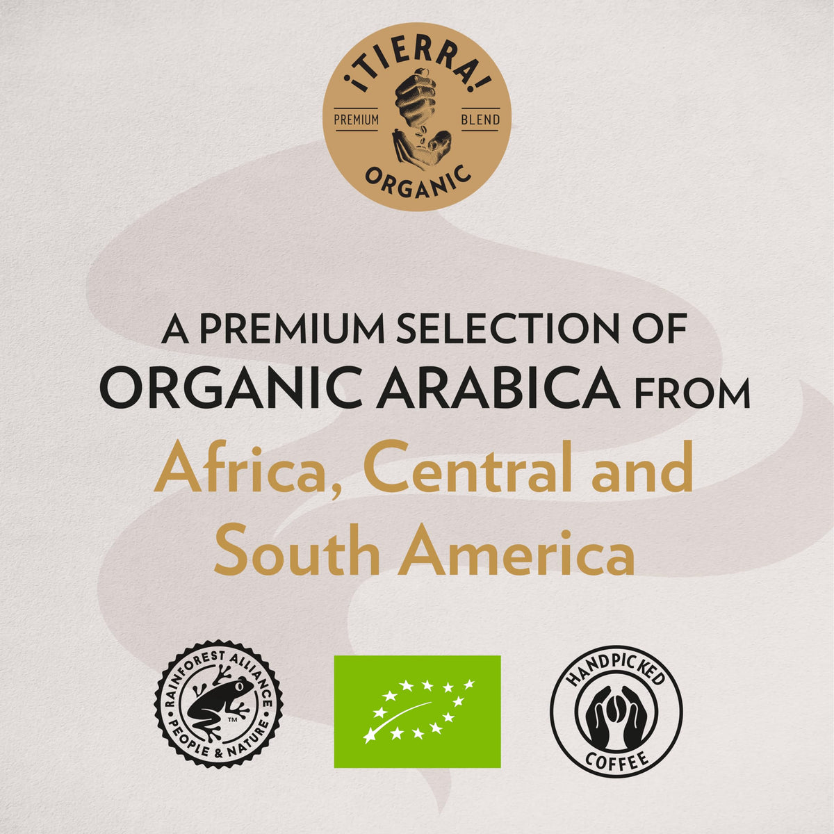 Lavazza Organic Tierra Whole Bean Coffee Blend - Light Roast, Premium Arabica Beans - 1KG Bag