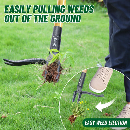 ORMALLA Weed Puller, 43.7in Long Handle Weed Remover, Dandelion Removal Tool, Natural Bamboo Handle and 4 Claws, Stand Up Garden Weed Root Remover, Pet Friendly (43.7in) - Available at All In One Marketplace Canada