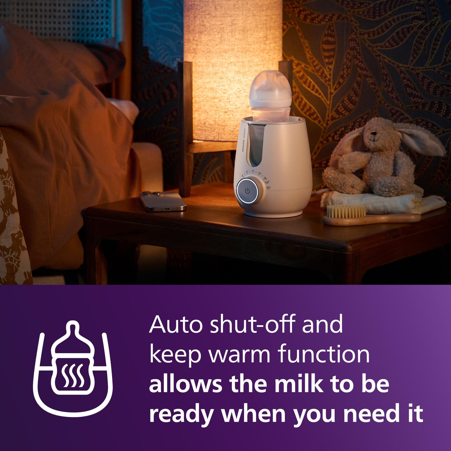 Philips Avent Premium 2-in-1 Warmer & Sterilizer - with Hospital-Standard Water Bath Technology, Smart Temperature Sensor, Hotspots Prevention, Chemical-Free Sterilization, with Tongs, Model SCF359/20