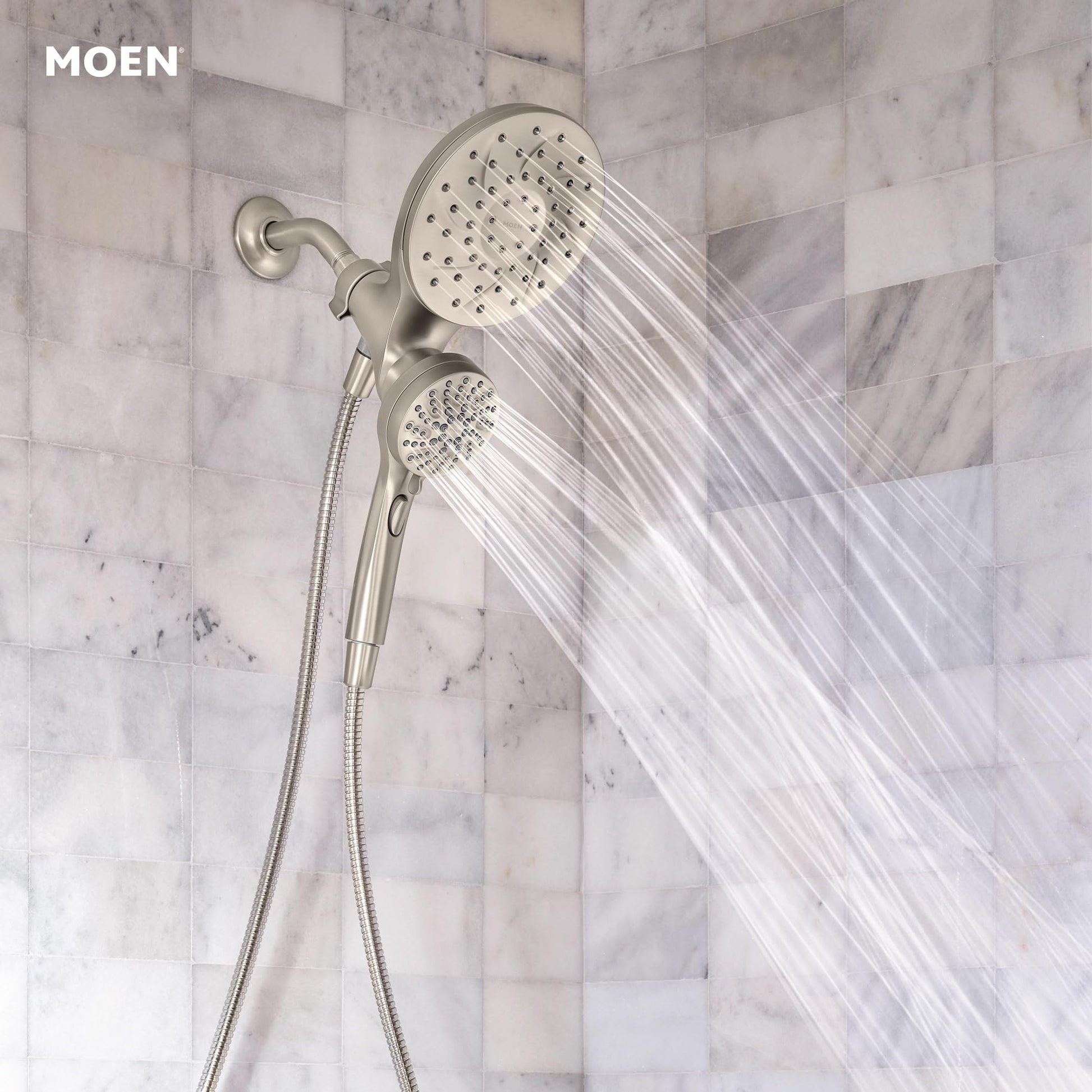 Moen 26009SRN Engage Magnetix Multi-Function Handshower and Rainshower Combo, Spot Resist Brushed Nickel Moen